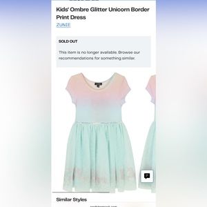 ISO Zunie Kids' Ombre Glitter Unicorn Border
Print Dress